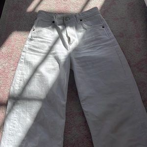 white zara wide leg jeans